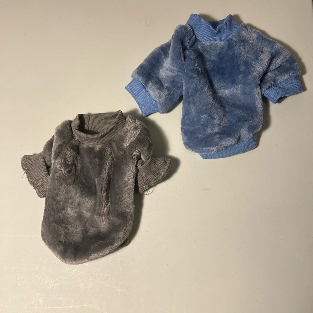 NWOT Dog Sweater 2-Pack | Soft & Warm Pet Jackets (Blue & Gray)